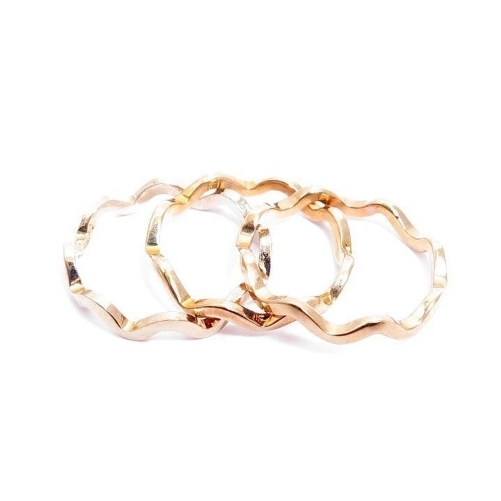 Vintage Stackable Signed 14K GE ESPO Thin Gold Plated Rings‎